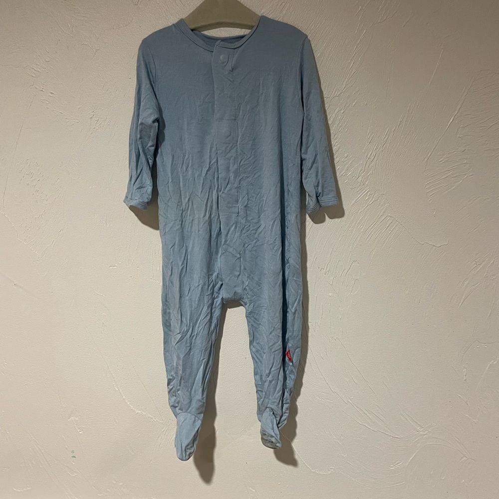 Magnetic Me blue 6-9 months bamboo footie